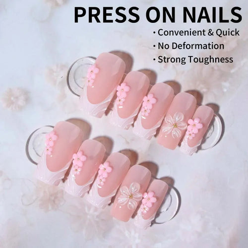 Chic Floral Press-On Nails Set
